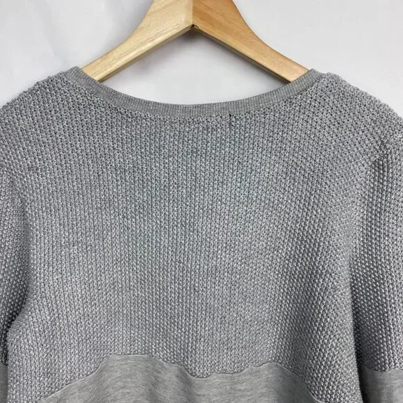 Endless Rose Cropped Sweater Size M Heathered Gray Mixed Material Knit - Picture 10 of 11
